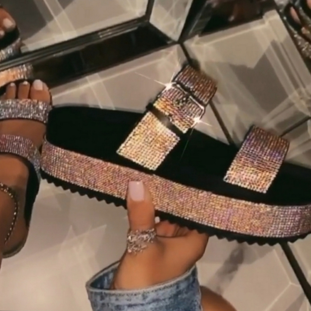 Restocked !💎!RHINESTONE SANDAL-BLACK - Picture 6 of 6